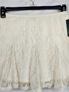 Wild Fable Cream Lace A-Line Flounce Skirt